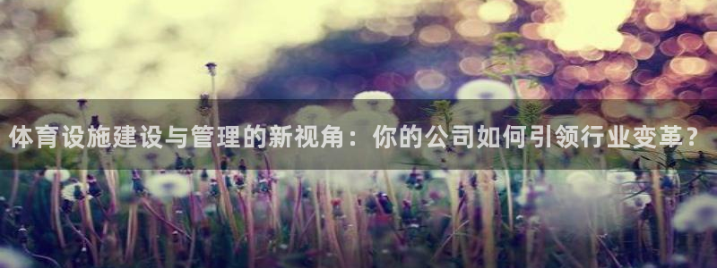 意昂体育4注册：体育设施建设与管理的新视角：你的公司