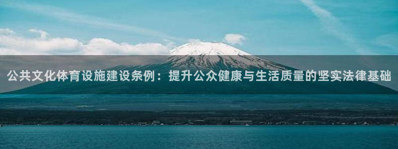 意昂体育4注册：公共文化体育设施建设条例：提升公众健康与生活
